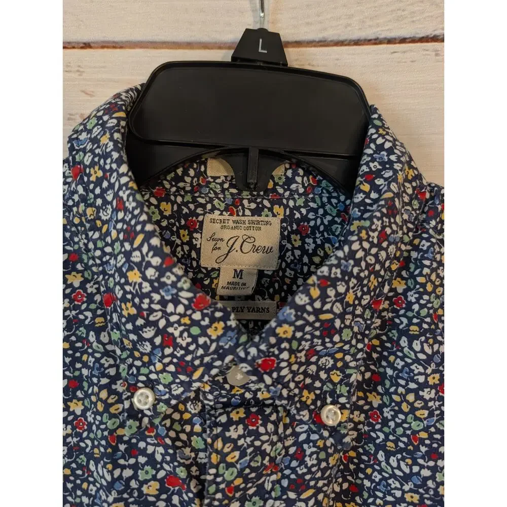 J.Crew Secret Wash Organic Cotton Floral Shirt Medium Liberty Print Micro Ditsy